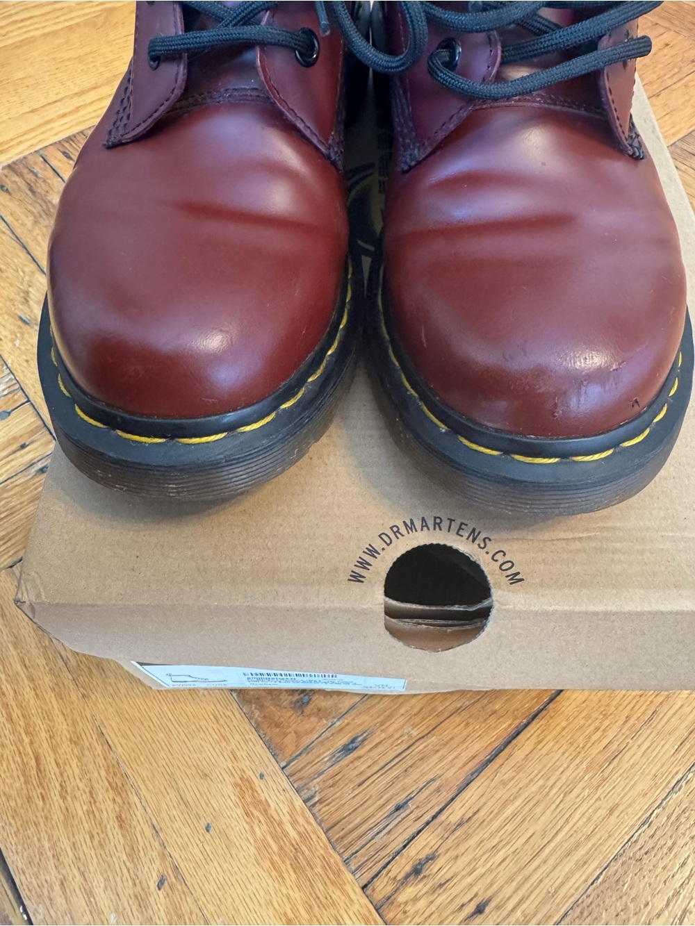 Dr. Martens 8-Eye Leather Boots in Cherry/Bordeaux - Picture 6 of 12